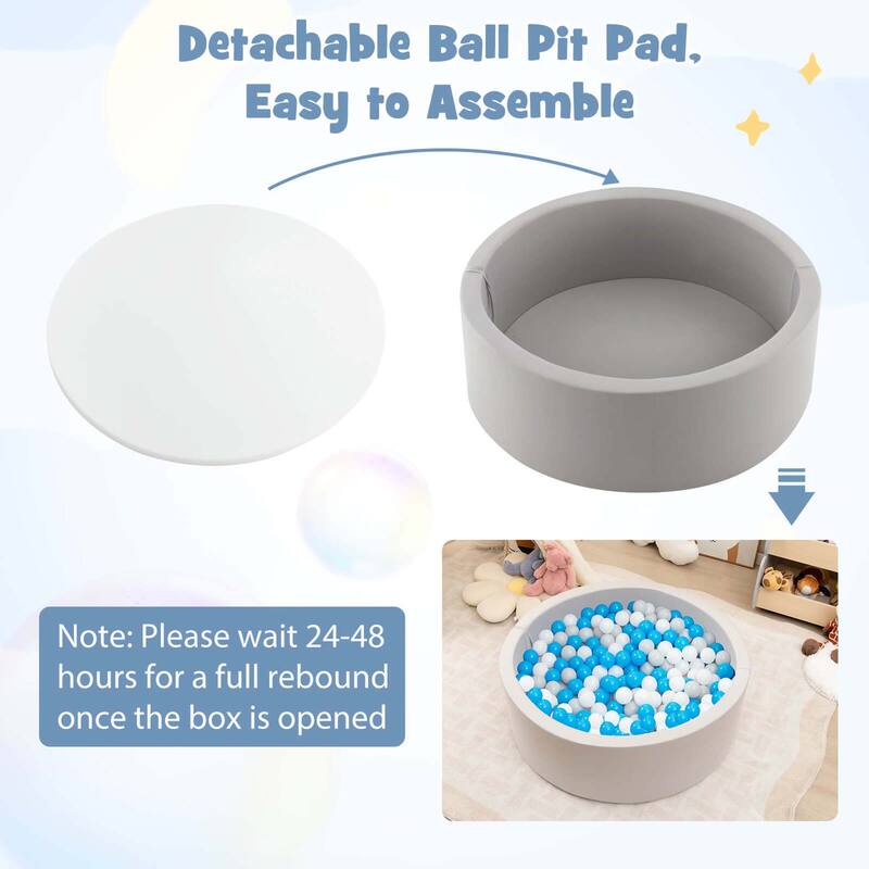 Costway 35.5" x 12" Soft Round Ball Pool for Toddlers & Baby with 200 - See Details
