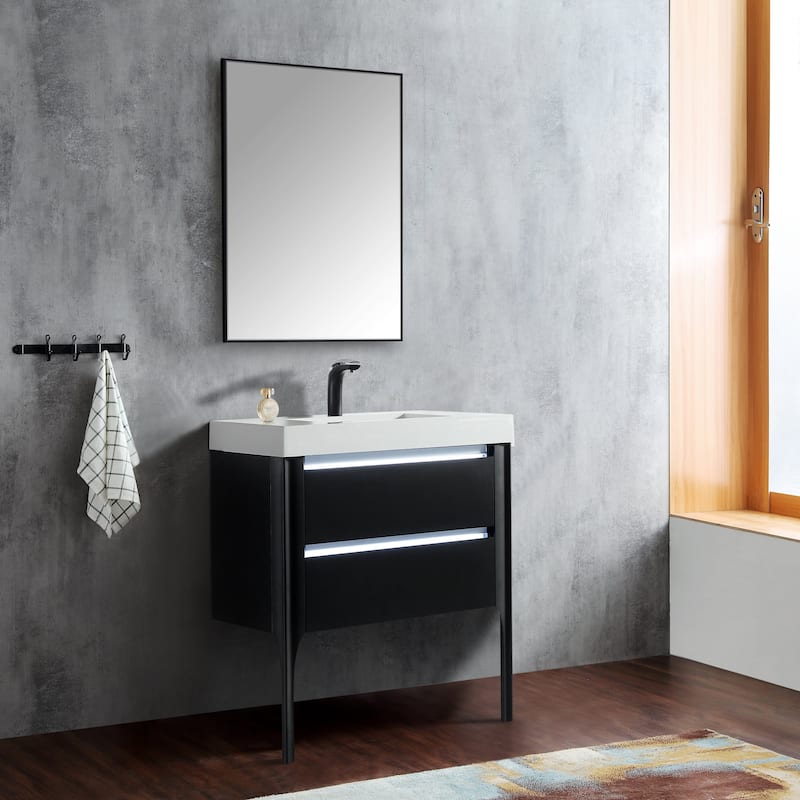 Willa 30" Single Bathroom Vanity Set with LED Lights