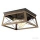 preview thumbnail 7 of 5, Luxury Industrial Chic Ceiling Fixture, 6"H x 12"W, with Modern Farmhouse Style, Olde Bronze Finish by Urban Ambiance
