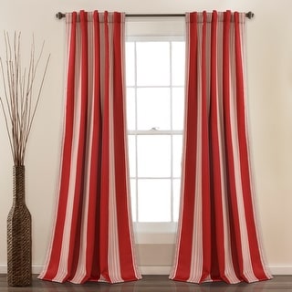 Lush Decor Striped Room Window Curtain Panel Pair