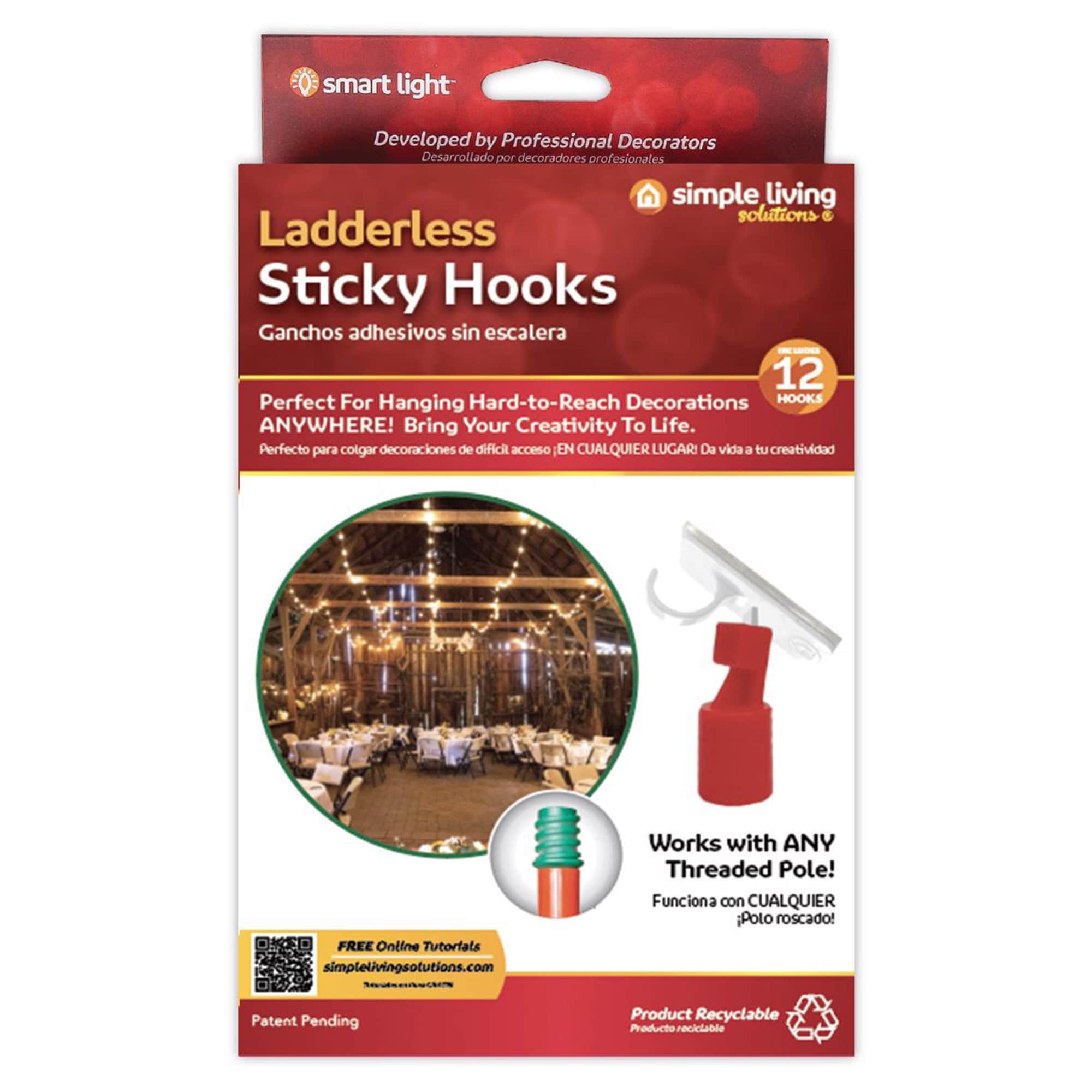 Simple Living Solutions Ladderless Sticky Hooks 12 pk