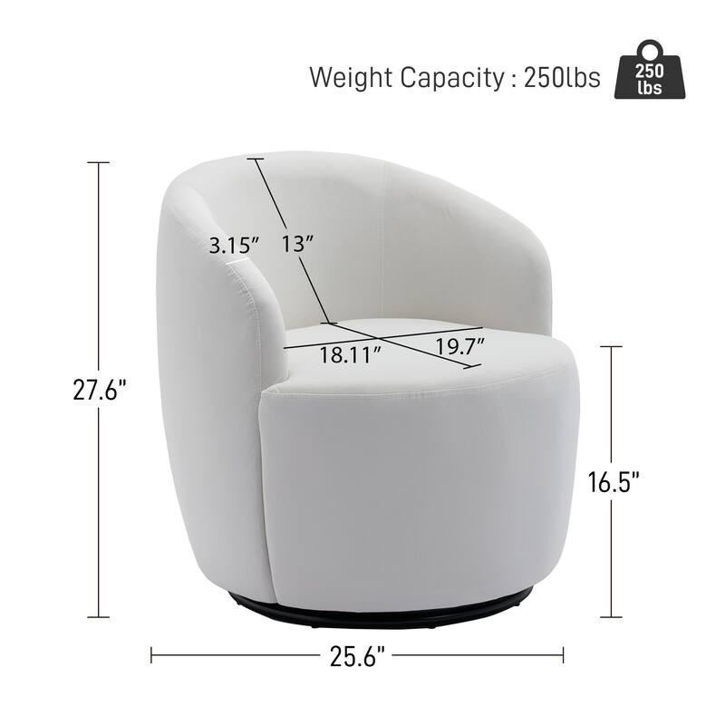 Ouyessir Swivel Barrel Chair Upholstered Armchair (Set of 1)