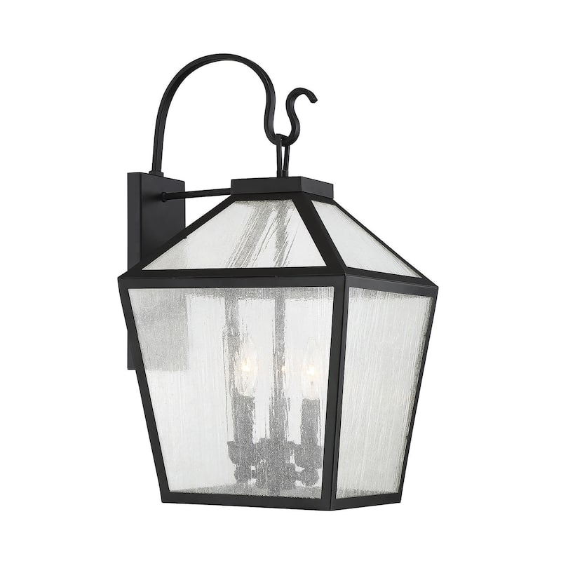 Savoy House Woodstock 3 Light 24" Tall Outdoor Wall Sconce with a - Black
