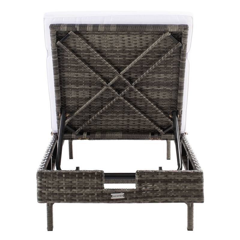 SAFAVIEH Outdoor Sanaa Sun Lounger with Cushion - 25Wx77Dx41H