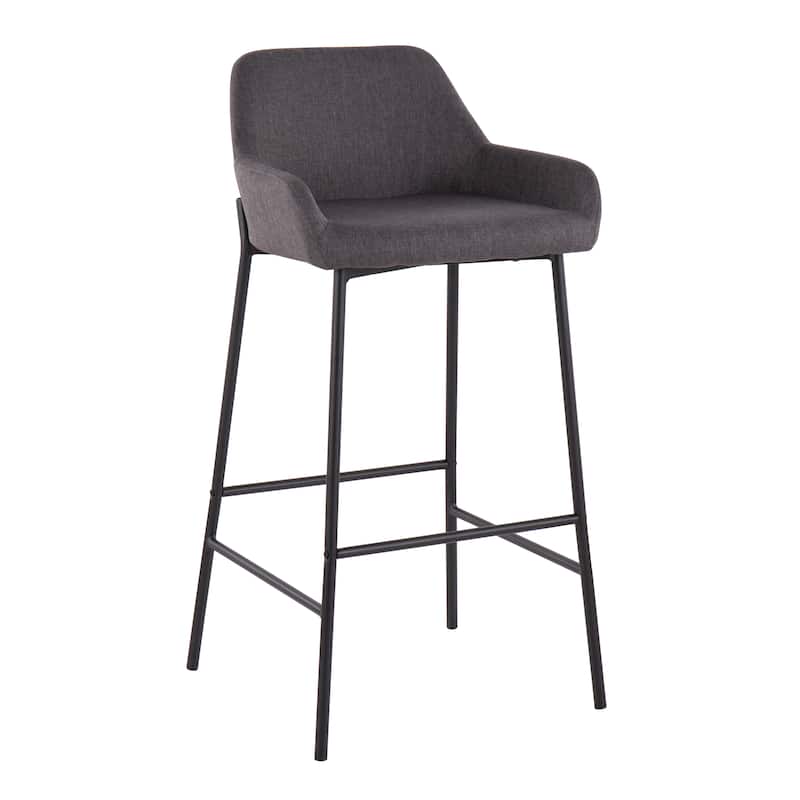 Carbon Loft Galotti Black Fixed-Height Upholstered Bar Stool - Set of 2