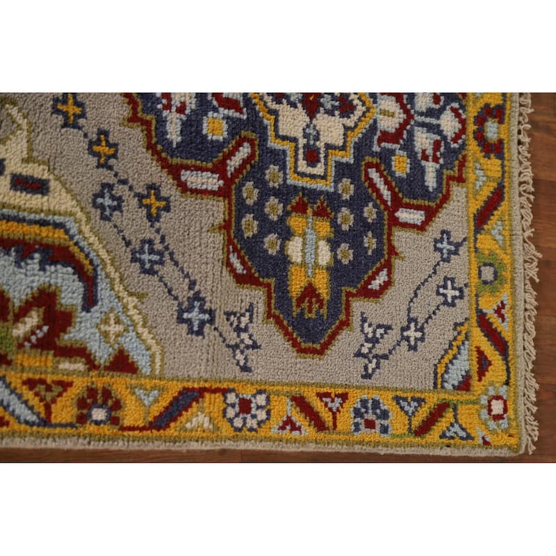 Geometric Kazak Indian Rug Handmade Wool Carpet - 2'7"x 5'11"