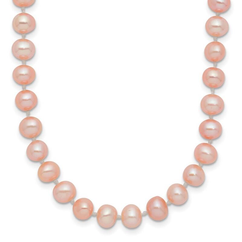 Curata 14k Yellow Gold 5 5.5mm Pink Freshwater Onion Freshwater Cultured Pearl Bracelet 7.5 Inch