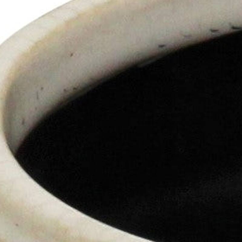 HomeRoots Off White Ceramic 25 Ounce Dotted Round Distressed Pot Planter - 4.50 in. x 3.75 in. x 4.50 in.