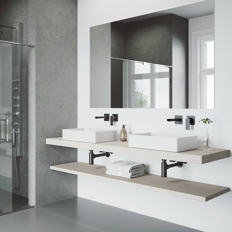VIGO Atticus 5" H Single Handle Wall Mount Bathroom Faucet