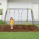 preview thumbnail 5 of 3, 3 in 1 Metal Swing Set Climbing Ladder, Heavy Duty Metal Frame
