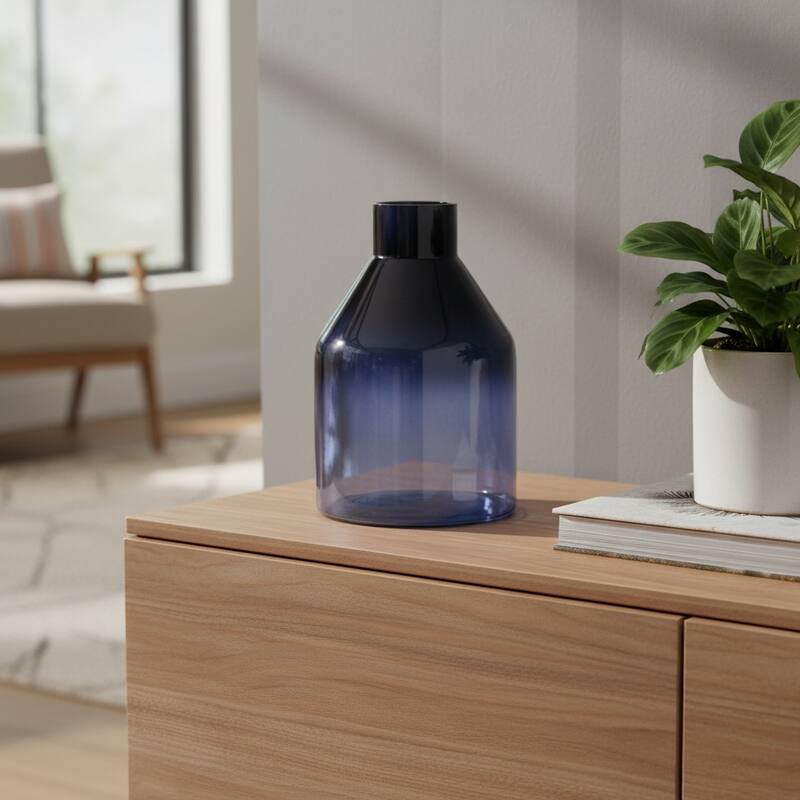 7" Blue Ombre Glass Cylinder Table Vase - 4.75 - Blue - 4.75