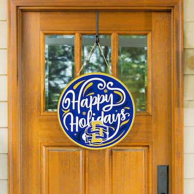 South Dakota State University 18" x 18" Happy Holidays Door Décor Wall Sign - 18" x 18"