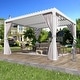 preview thumbnail 122 of 194, EROMMY Outdoor Louvered Pergola with Adjustable Aluminum Roof – Rainproof Gazebo for Patio & Garden 10'x10' - White