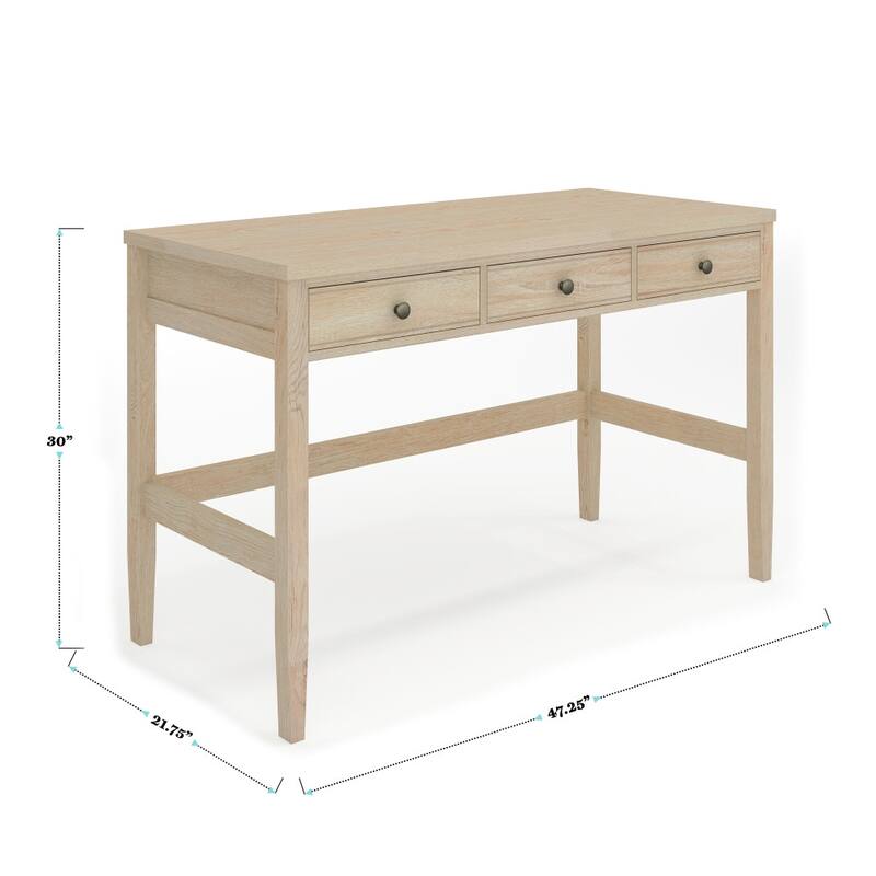 Martha Stewart Home Office Desk with 3 Drawers and Tapered Legs