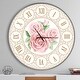 preview thumbnail 1 of 8, Designart 'Hand drawn Pink Roses Shabby Chic Vintage' Oversized Contemporary Wall CLock