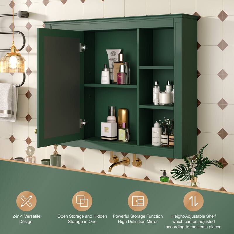 35'' x 27.5'' Medicine Cabinet, Wall Mounted Bathroom Storage Cabinet(Not Include Bathroom Vanity )