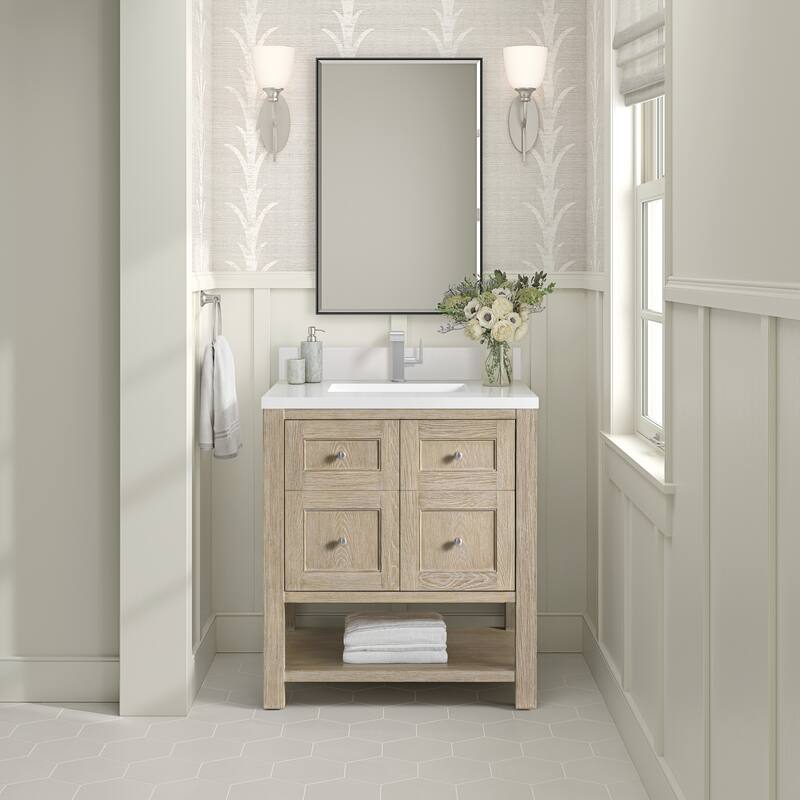 James Martin Vanities Breckenridge 30" Single Vanity, Whitewashed Oak