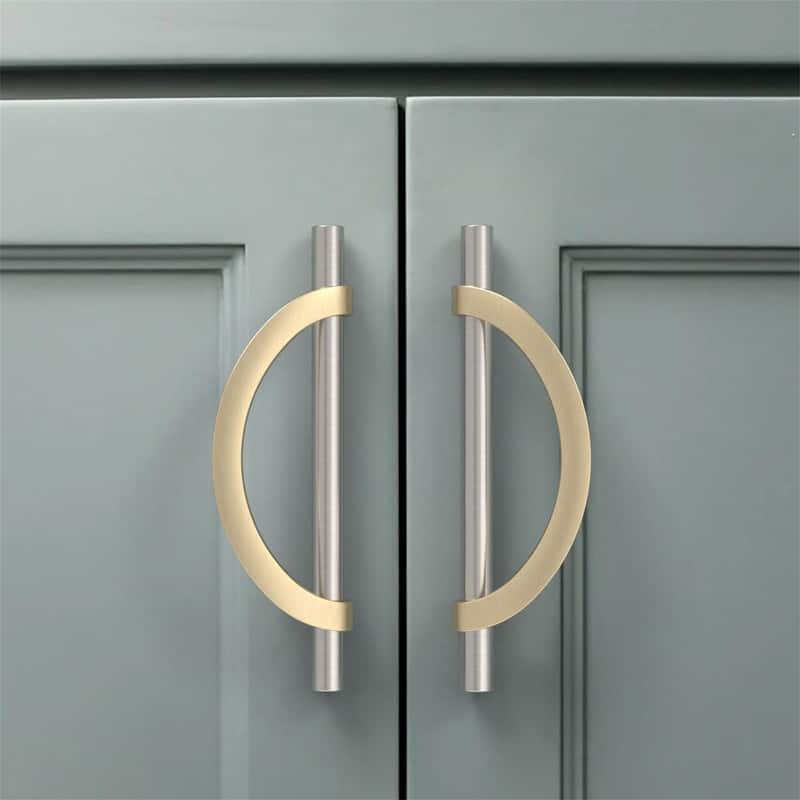 10 Pack Cabinet Pulls 5 Inch - 1"L x 1"W - Brushed Satin Nickel Gold
