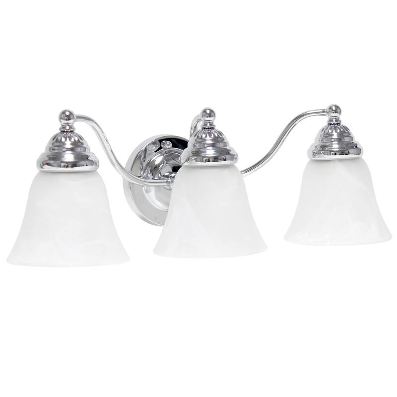 3-Light Vanity Light - Metal & Alabaster Glass - Bathroom, Hallway, Entryway Uplight - 7.5