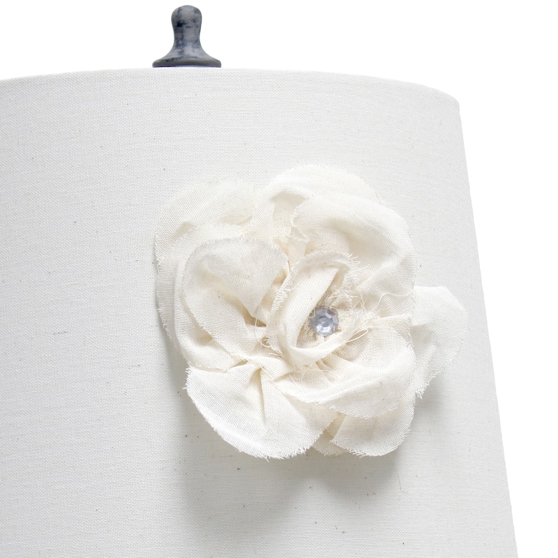 Lalia Home 25" Elegant Embellished Table Lamp with Flower Adornment - 25