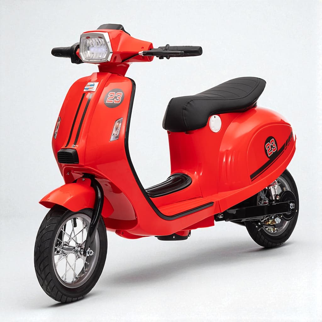 24V Electric Scooter for Kids, 250W Motor, 12" Air-Filled Tires, Hand Accelerator, MP3 Player, High/Low Speed, Age 8+