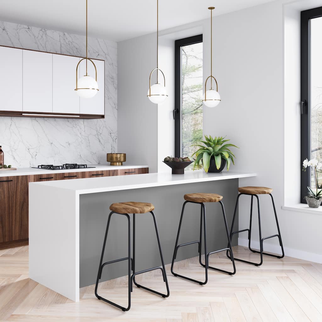 WYNDENHALL Bradley Industrial Metal Saddle Counter Height Stool (Set of 2) in Natural - 15.35" D x 15.35" W x 26.18"H