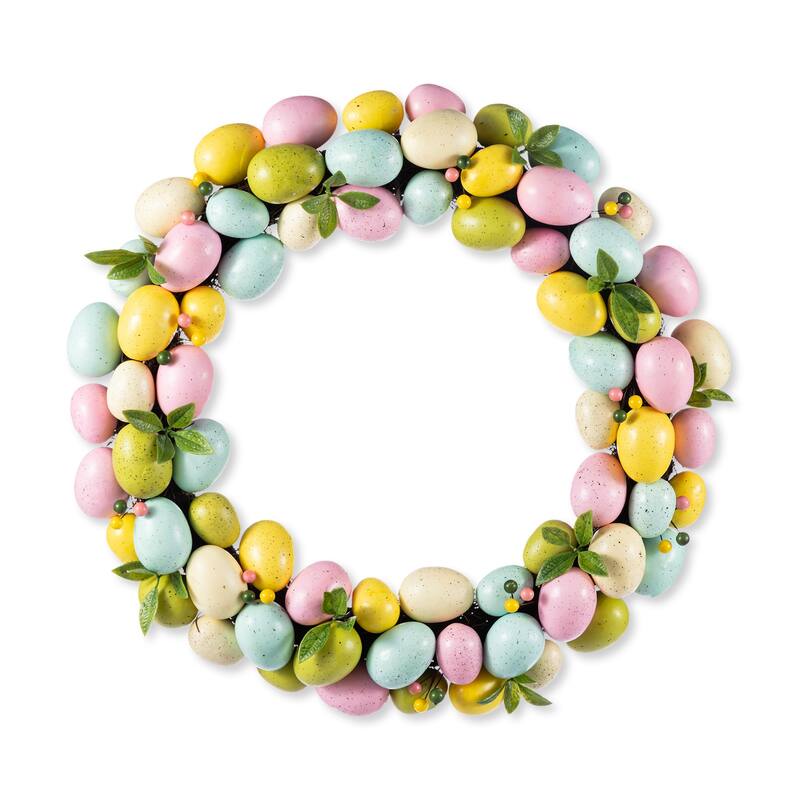 Glitzhome 18"D Easter Eggs Wreath for Front Door Wall Decoration