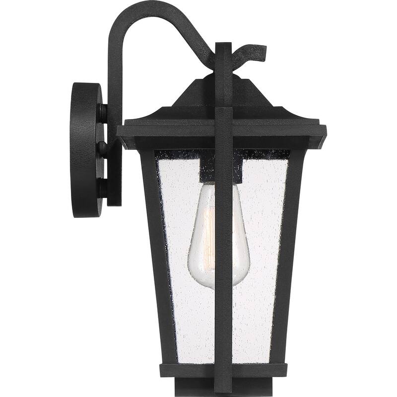 Darius 1-Light Outdoor Wall Lantern in Earth Black