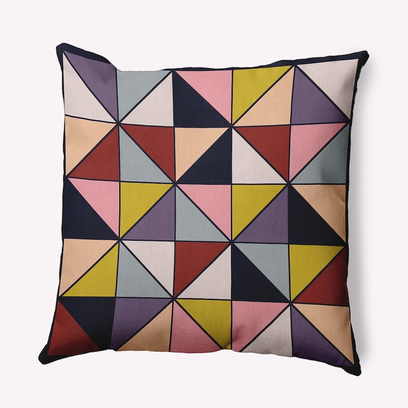 Triangle Triumph Decorative Throw Pillow - 18" x 18" - Navy/Multi