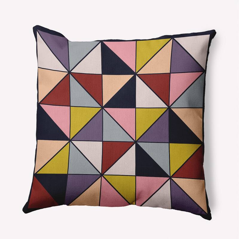 Triangle Triumph Indoor/Outdoor Throw Pillow - Navy/Multi - 18" x 18"