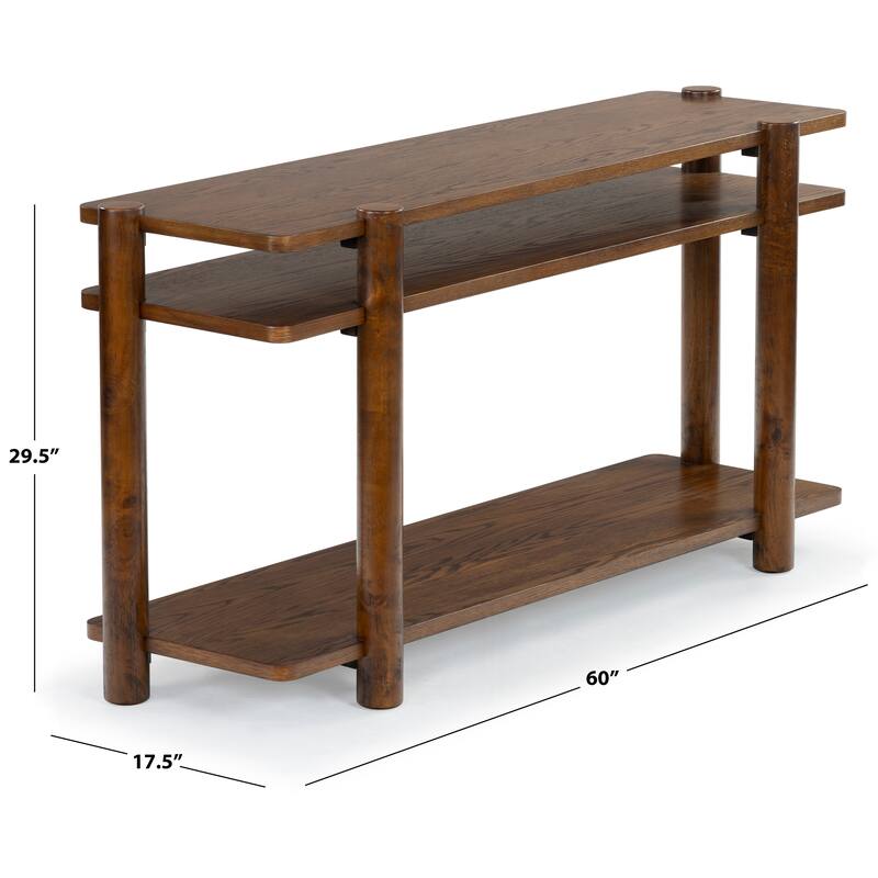 SAFAVIEH Couture Edisyn 3 Shelf Wood Console Table - 60"W x 18"D x 30"H