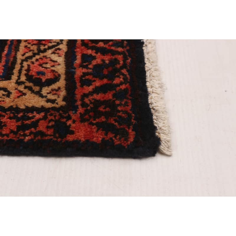 Andelz Navy, Red Rug 3'7" x 12'6" - 3'7 x 12'6