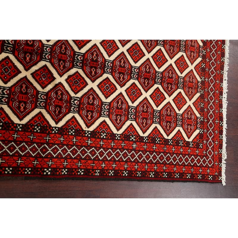 Traditional Geometric Balouch Persian Wool Area Rug Hand-knotted - 3'3" x 5'8"