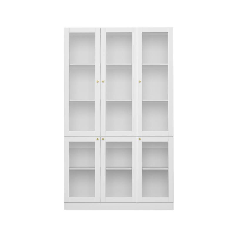 Curio Display Cabinet, Storage Shelves with 6 Glass Door - 78.7"H