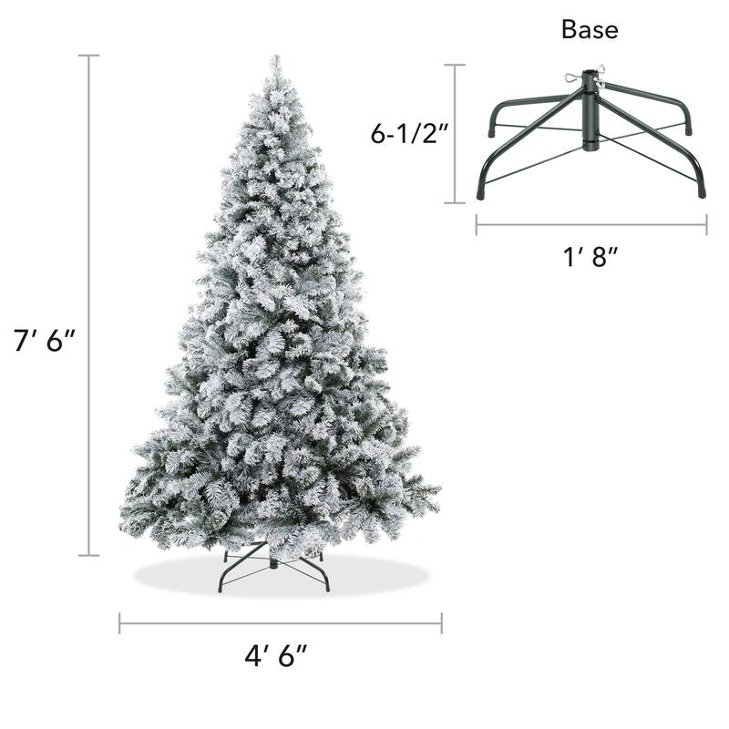 75ft Realistic SnowFlocked Pine Artificial Holiday Christmas Tree - 7.5 ft