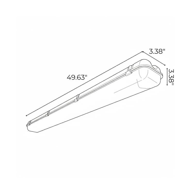 50"w Linear Vapor Tight 1-Light Integrated LED Light Strip Ceiling Light by RP Lighting - N/A