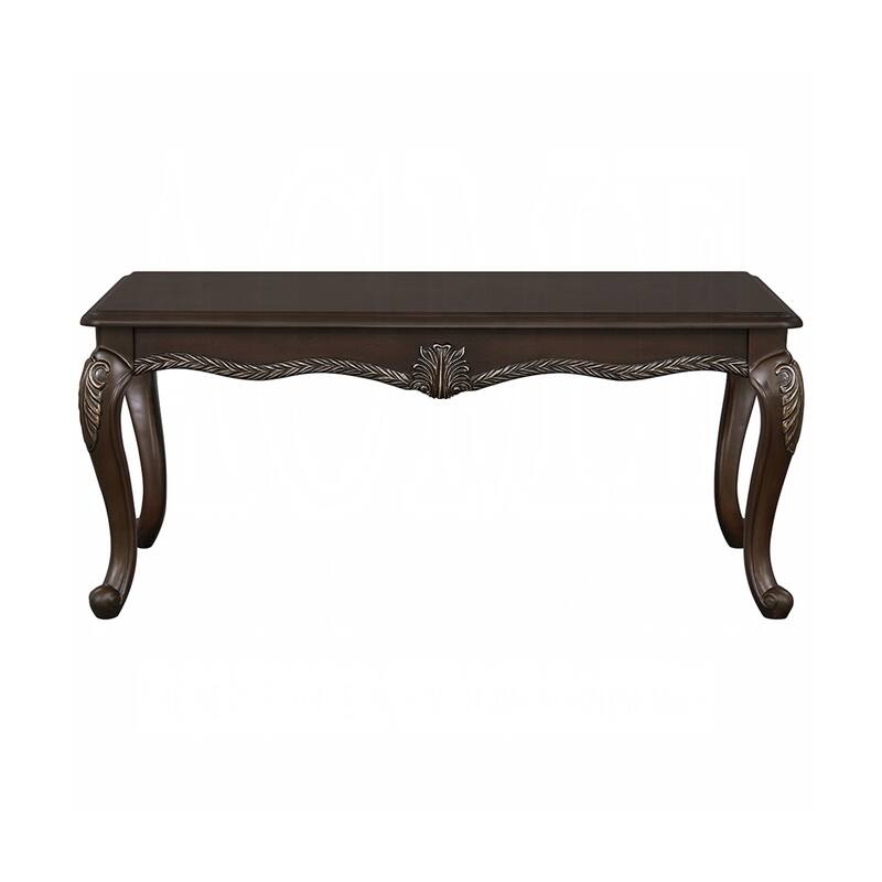 Wooden Coffee Table with Curved Legs in Cherry