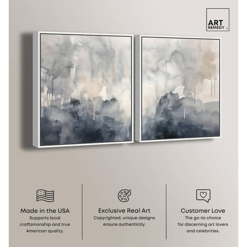 Muted Ocean Hues Canvas Set of 2 by Art Remedy