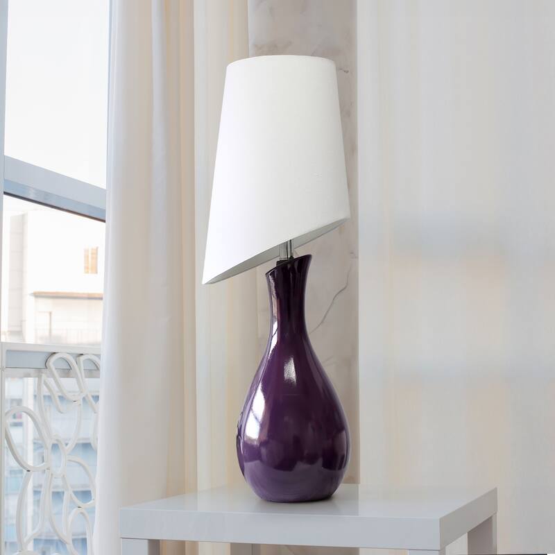 Lalia Home 29" Contemporary Table Lamp with Slanted White Shade - 29