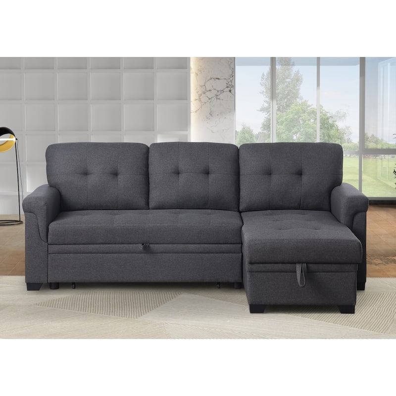 83.75" Modular Linen L-shaped Sectional Sofa with Hidden Storage