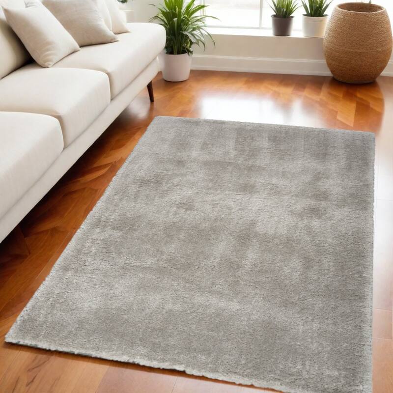 Power Loomed Stain Resistant Soft Area Rug - 87' X '63' X '1.58 - Gray - Rectangle