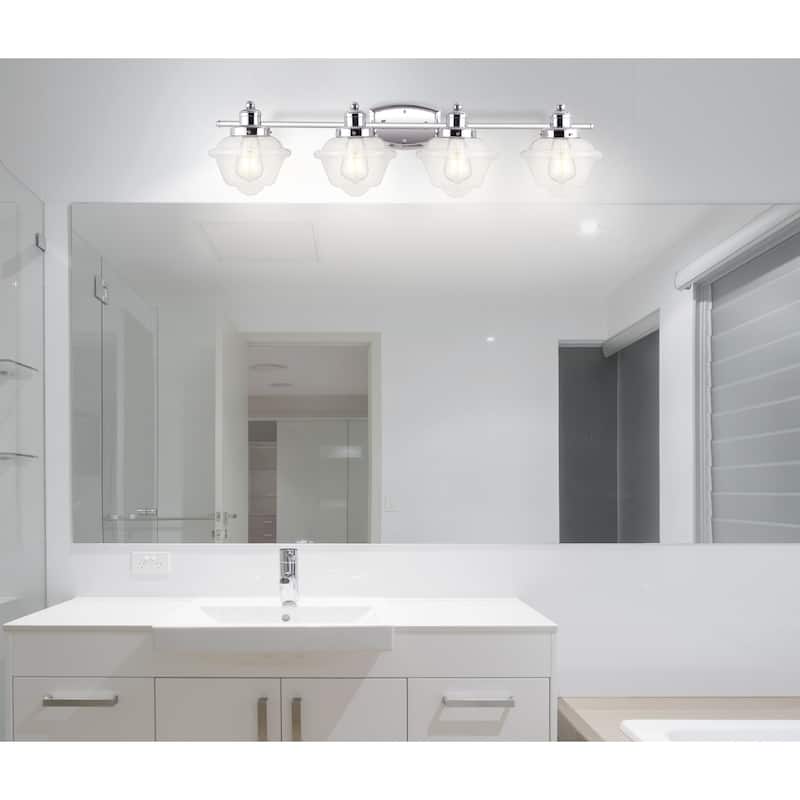 Marais Iron/Glass Schoolhouse LED Vanity Light, by JONATHAN Y