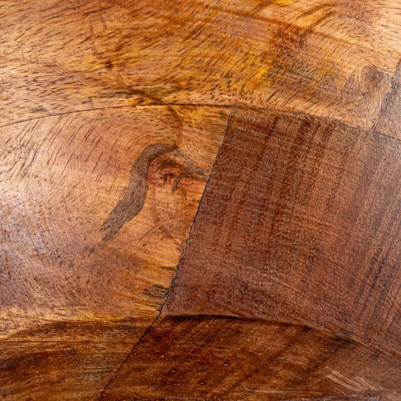 Mango Wood Footed Bowl, Walnut Finish
