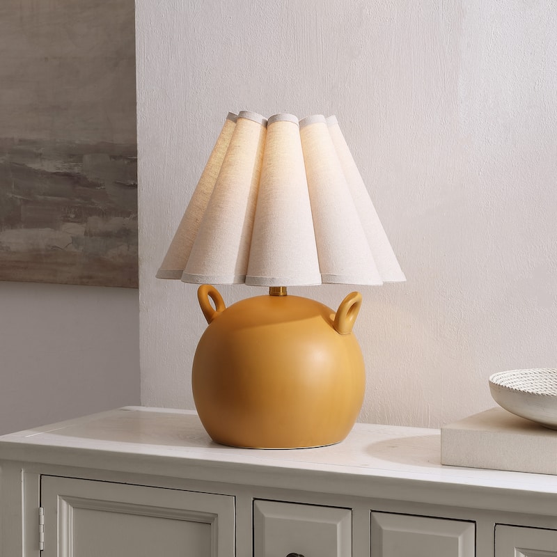 SAFAVIEH Couture Demi, 18-inch, Ceramic Table Lamp - 14"W x 14"D x 18"H - Brown