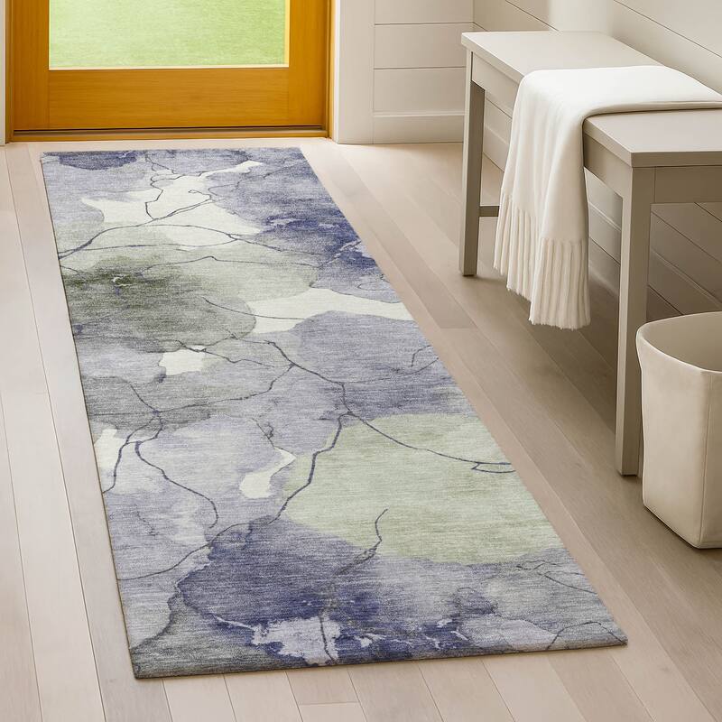 Machine Washable Indoor/ Outdoor Floral Mara Chantille Rug