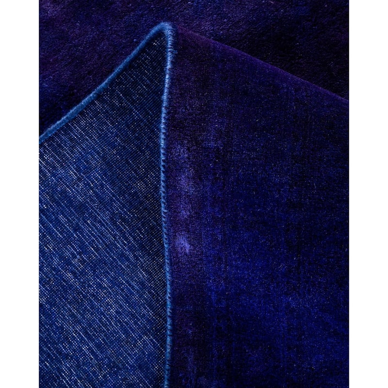 Overton Hand Knotted Wool Vintage Inspired Modern Contemporary Overdyed Purple Area Rug - 12' 4" x 17' 0"