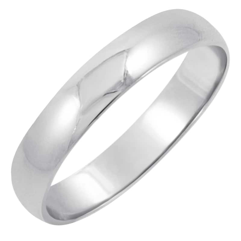 Oxford Ivy Men's 10K Gold 4mm Classic Wedding Band Available Ring Sizes 7-14 - 11 - White
