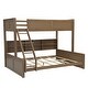 preview thumbnail 18 of 25, Wood Twin XL over Queen Bunk Bed with Shelves, Storage Cabinets, USB Ports, Bunk Bed Frame w/Slats Support, No Box Spring Needed