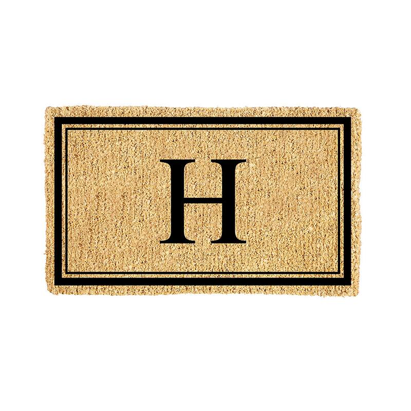 28 in. x 16 in. Monogram Coir Mat, Letter "H"