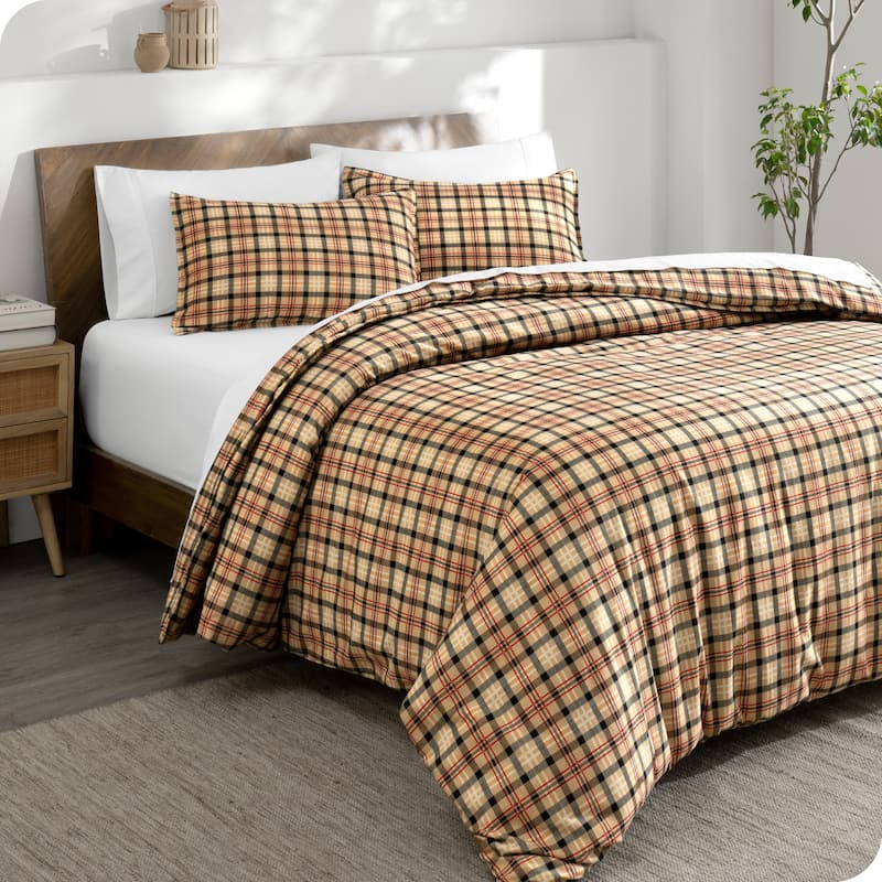 Bare Home Cotton Flannel Duvet Cover and Sham Set